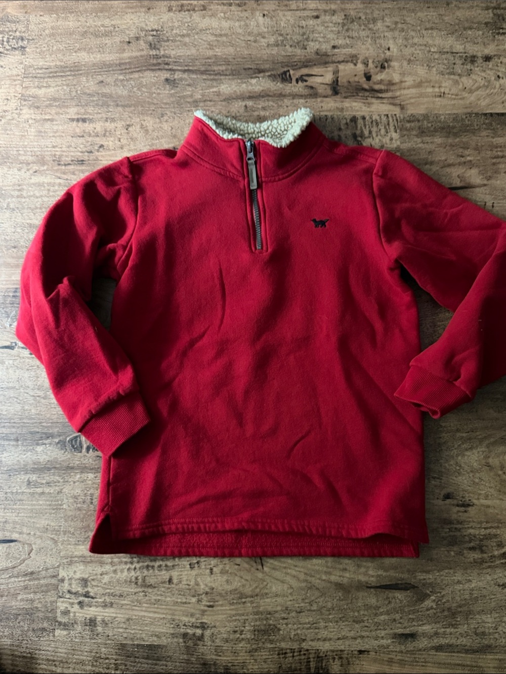 Red Sherpa-Lined Quarter-Zip Sweater size 14 carters